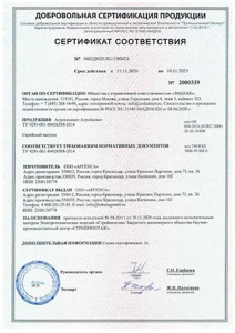 Агробиовит Сертификат соответствия